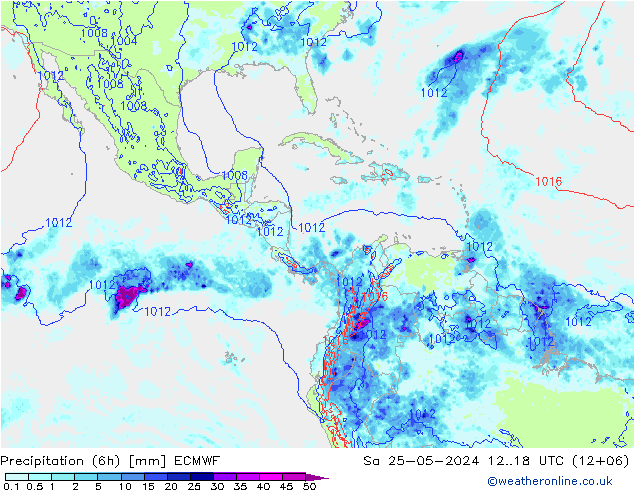 Z500/Rain (+SLP)/Z850 ECMWF Sa 25.05.2024 18 UTC