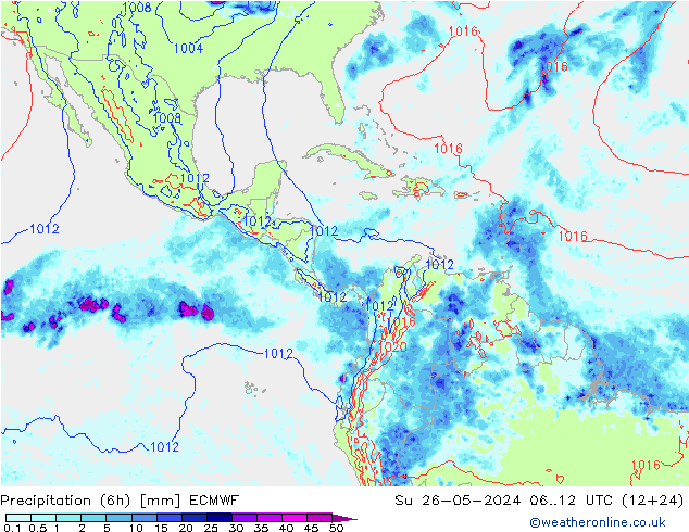 Z500/Rain (+SLP)/Z850 ECMWF dim 26.05.2024 12 UTC