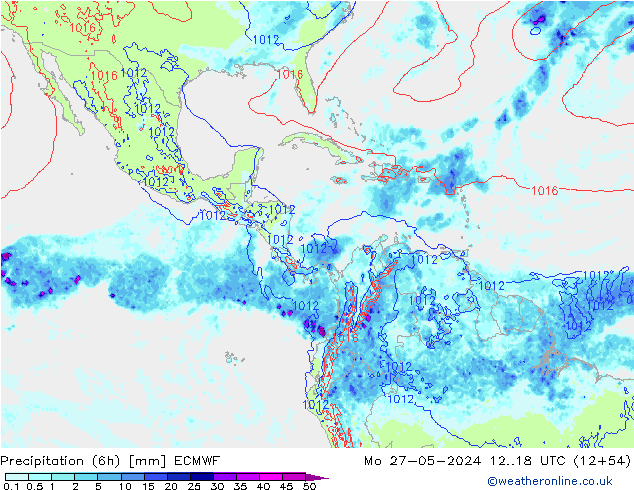 Z500/Yağmur (+YB)/Z850 ECMWF Pzt 27.05.2024 18 UTC