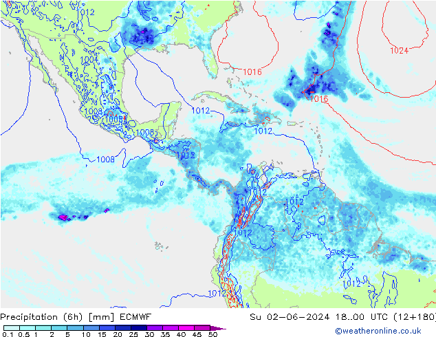 Z500/Rain (+SLP)/Z850 ECMWF Su 02.06.2024 00 UTC