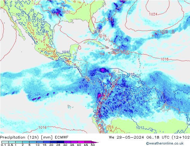 opad (12h) ECMWF śro. 29.05.2024 18 UTC