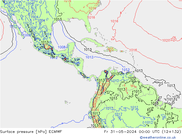 Surface pressure ECMWF Fr 31.05.2024 00 UTC