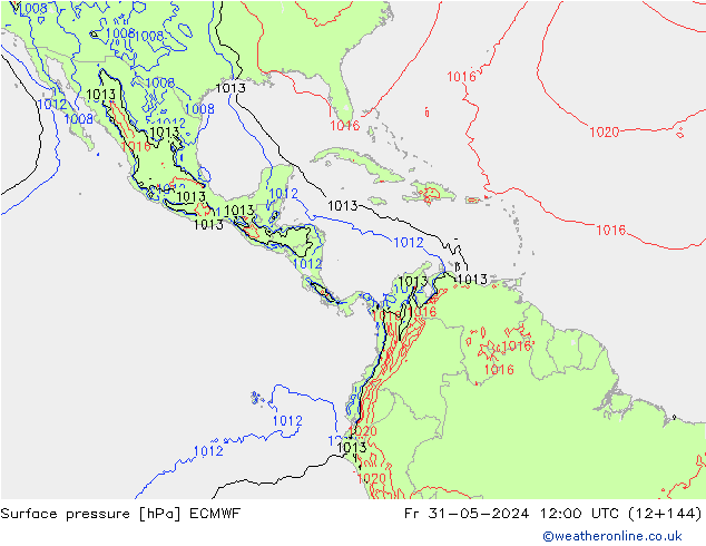 Surface pressure ECMWF Fr 31.05.2024 12 UTC