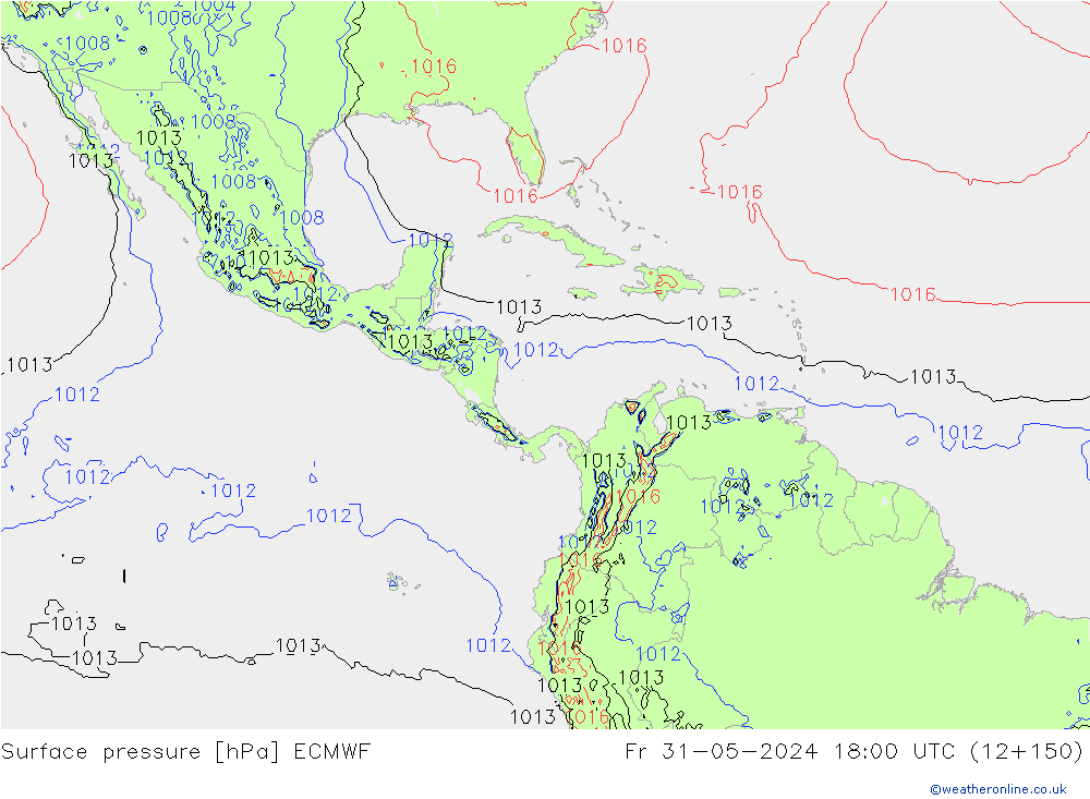 Surface pressure ECMWF Fr 31.05.2024 18 UTC