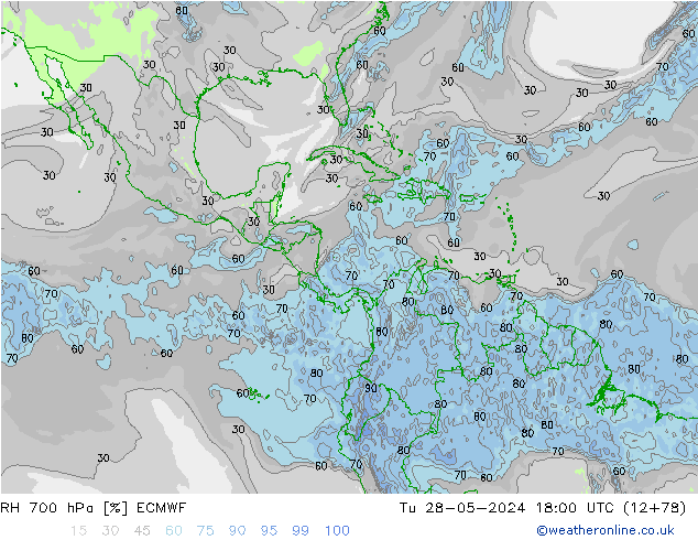 RV 700 hPa ECMWF di 28.05.2024 18 UTC