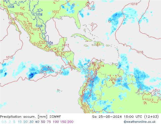 Precipitation accum. ECMWF Sáb 25.05.2024 15 UTC