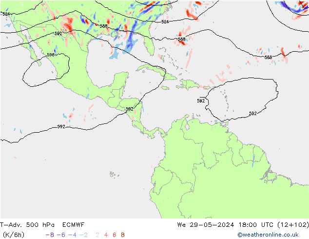 T-Adv. 500 hPa ECMWF We 29.05.2024 18 UTC