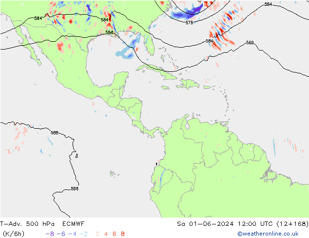 T-Adv. 500 hPa ECMWF Sa 01.06.2024 12 UTC