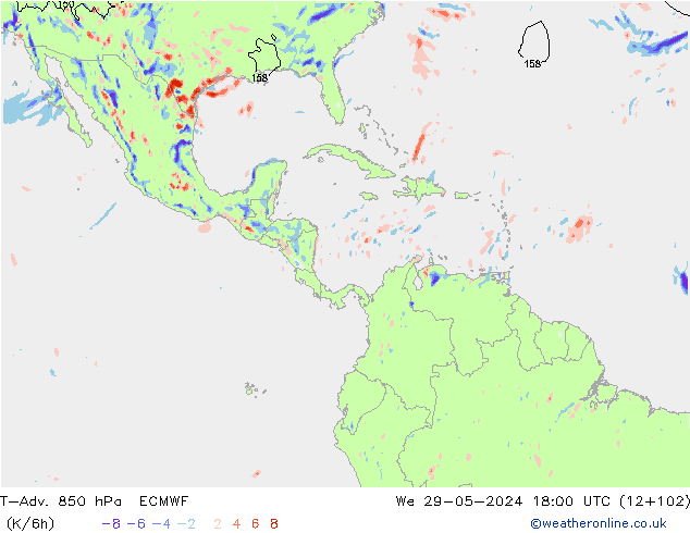 T-Adv. 850 hPa ECMWF  29.05.2024 18 UTC