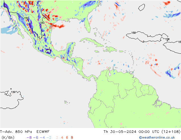 T-Adv. 850 hPa ECMWF gio 30.05.2024 00 UTC