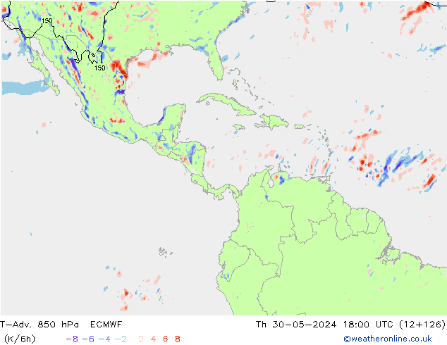 T-Adv. 850 hPa ECMWF Th 30.05.2024 18 UTC