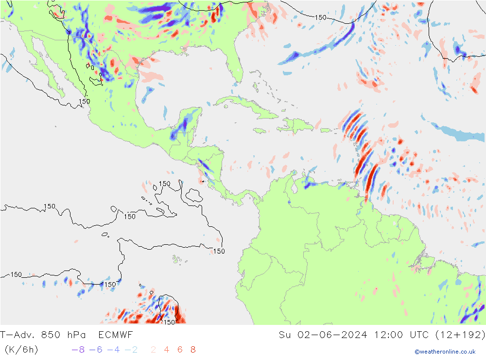 T-Adv. 850 hPa ECMWF  02.06.2024 12 UTC
