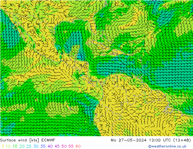 Wind 10 m ECMWF ma 27.05.2024 12 UTC