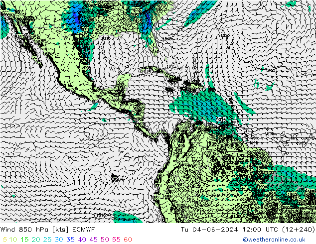 Vento 850 hPa ECMWF Ter 04.06.2024 12 UTC