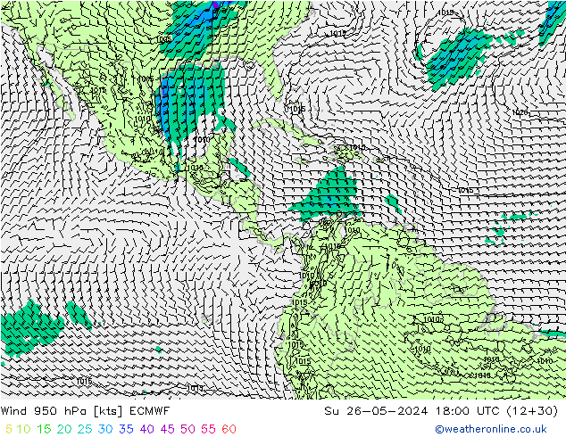 Wind 950 hPa ECMWF Su 26.05.2024 18 UTC