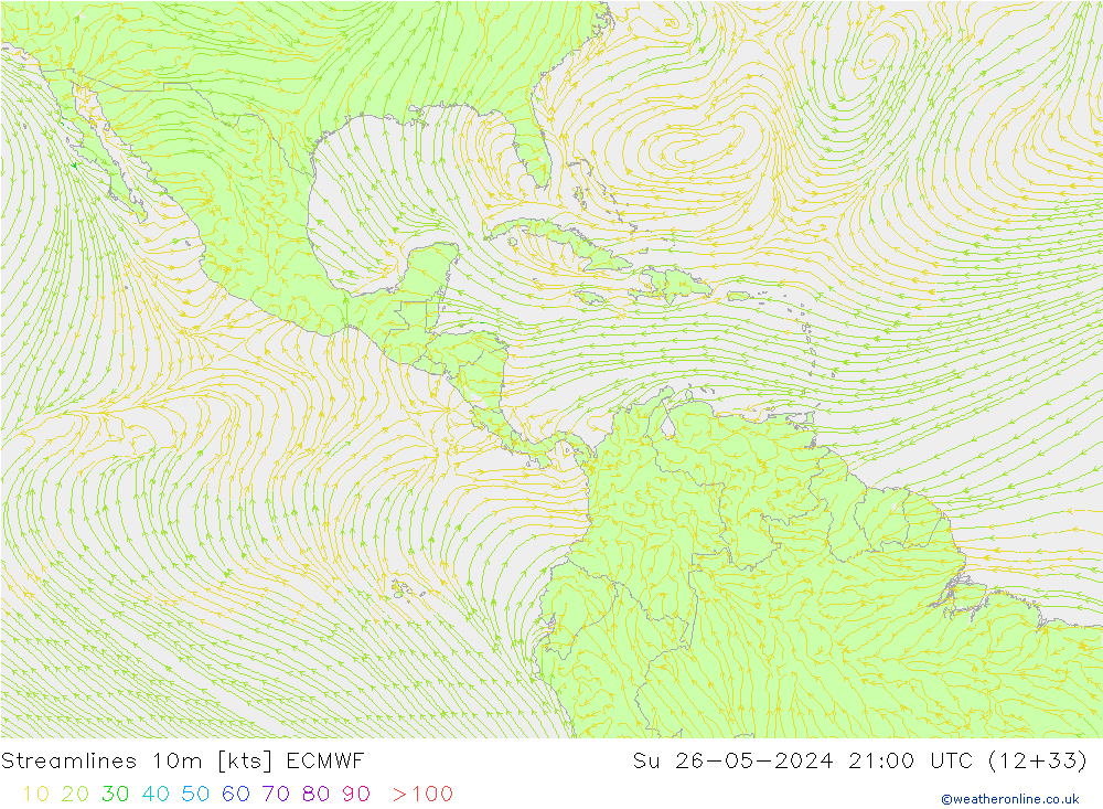 Rüzgar 10m ECMWF Paz 26.05.2024 21 UTC
