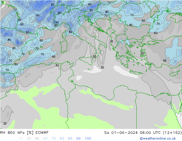 850 hPa Nispi Nem ECMWF Cts 01.06.2024 06 UTC