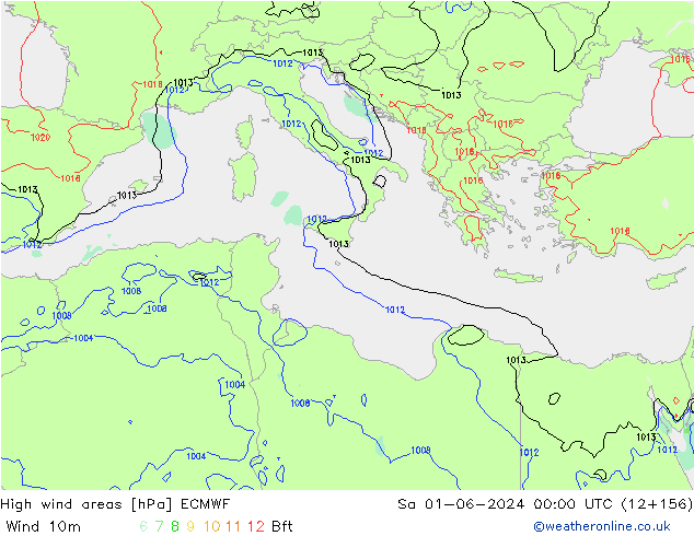 Windvelden ECMWF za 01.06.2024 00 UTC