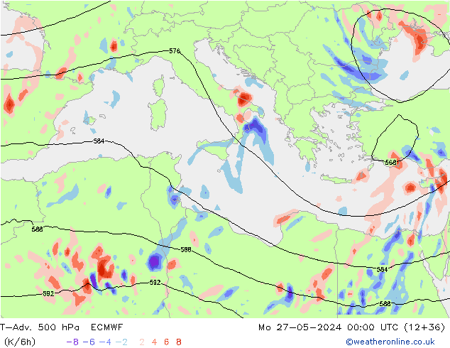 T-Adv. 500 hPa ECMWF  27.05.2024 00 UTC