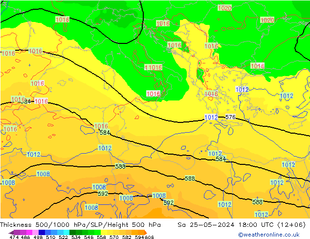 500-1000 hPa Kalınlığı ECMWF Cts 25.05.2024 18 UTC