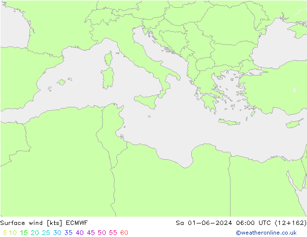 Rüzgar 10 m ECMWF Cts 01.06.2024 06 UTC