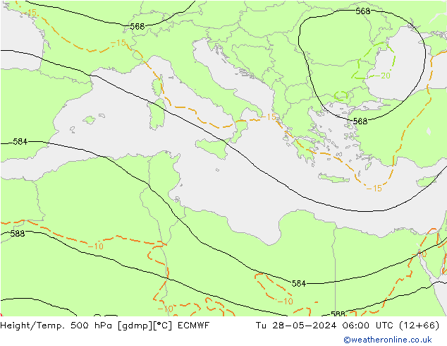 Z500/Regen(+SLP)/Z850 ECMWF di 28.05.2024 06 UTC