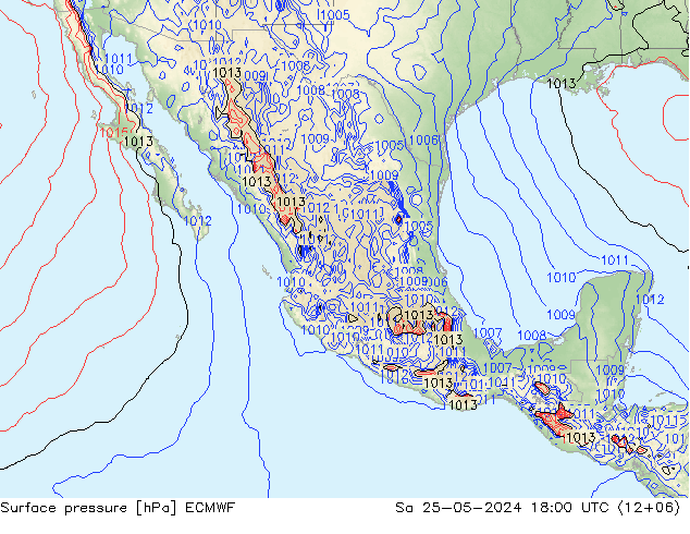 Pressione al suolo ECMWF sab 25.05.2024 18 UTC