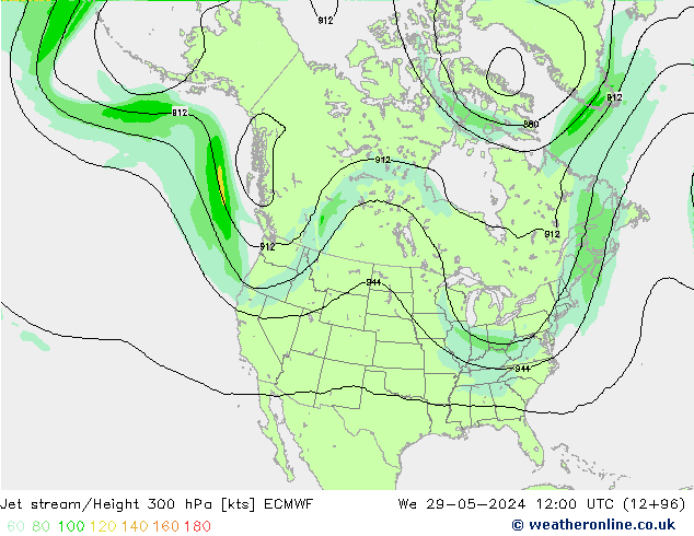 Courant-jet ECMWF mer 29.05.2024 12 UTC