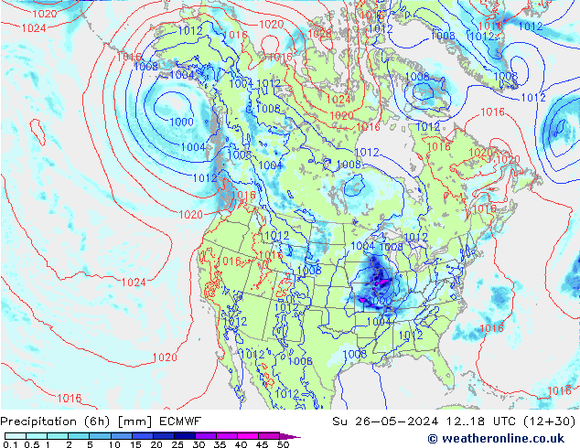 Z500/Rain (+SLP)/Z850 ECMWF Su 26.05.2024 18 UTC