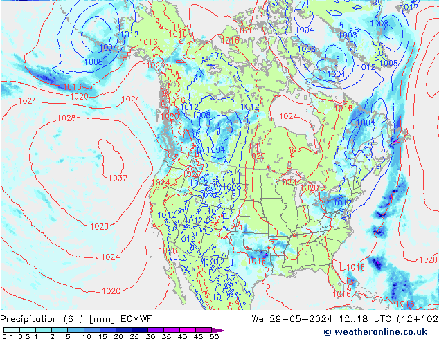 Z500/Rain (+SLP)/Z850 ECMWF śro. 29.05.2024 18 UTC