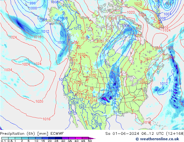 Z500/Rain (+SLP)/Z850 ECMWF Sa 01.06.2024 12 UTC