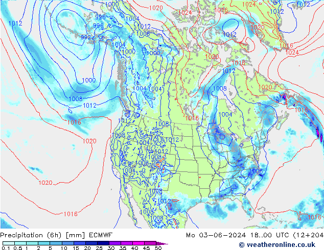 Z500/Rain (+SLP)/Z850 ECMWF  03.06.2024 00 UTC