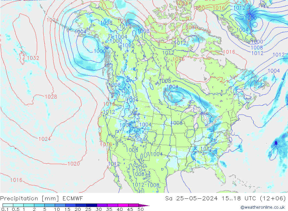 降水 ECMWF 星期六 25.05.2024 18 UTC