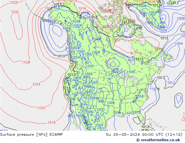 pression de l'air ECMWF dim 26.05.2024 00 UTC