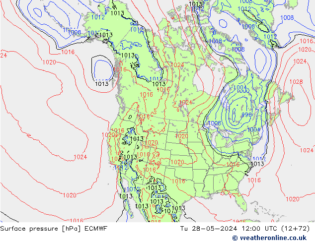 Luchtdruk (Grond) ECMWF di 28.05.2024 12 UTC