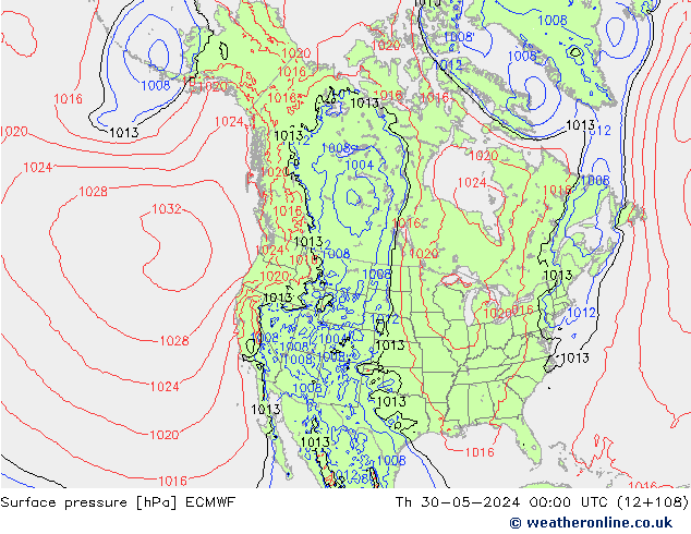 Bodendruck ECMWF Do 30.05.2024 00 UTC