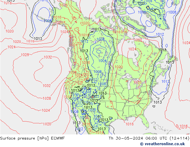 Yer basıncı ECMWF Per 30.05.2024 06 UTC