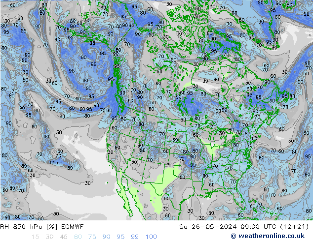 RV 850 hPa ECMWF zo 26.05.2024 09 UTC