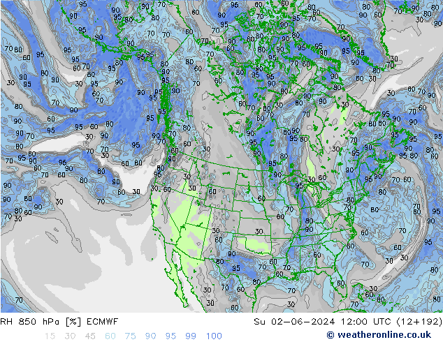 RV 850 hPa ECMWF zo 02.06.2024 12 UTC