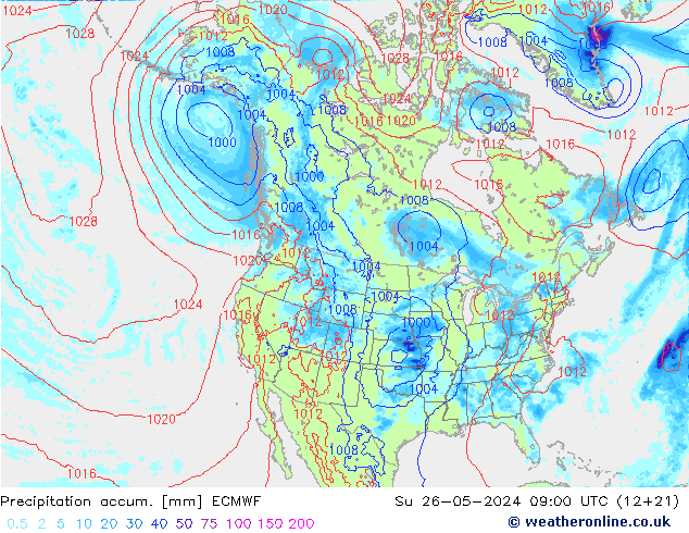 Precipitation accum. ECMWF Su 26.05.2024 09 UTC