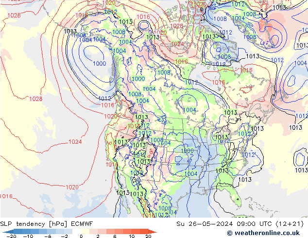 Drucktendenz ECMWF So 26.05.2024 09 UTC