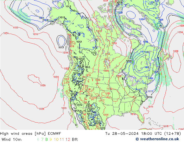 Windvelden ECMWF di 28.05.2024 18 UTC