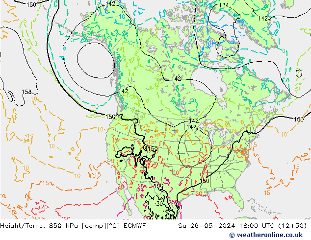 Z500/Rain (+SLP)/Z850 ECMWF Su 26.05.2024 18 UTC