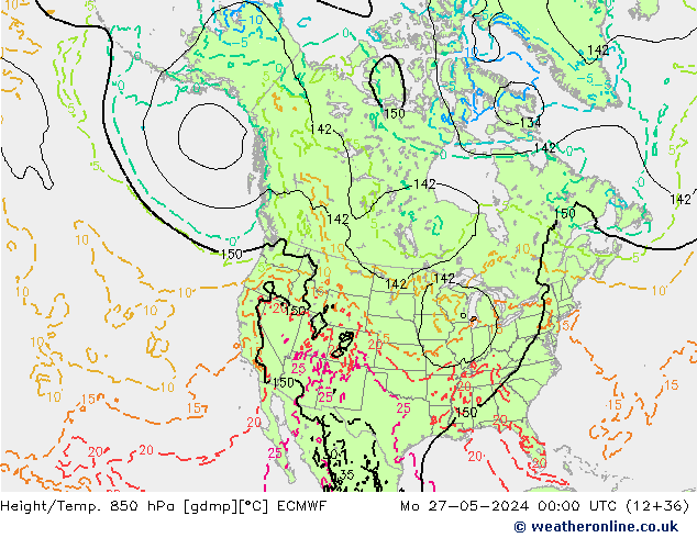 Z500/Regen(+SLP)/Z850 ECMWF ma 27.05.2024 00 UTC