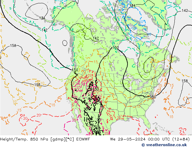 Z500/Rain (+SLP)/Z850 ECMWF We 29.05.2024 00 UTC