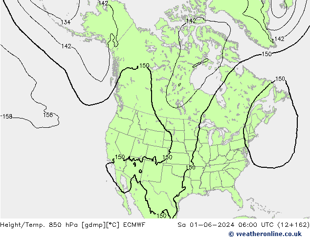 Height/Temp. 850 hPa ECMWF So 01.06.2024 06 UTC