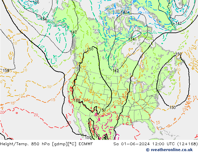 Z500/Rain (+SLP)/Z850 ECMWF Sa 01.06.2024 12 UTC