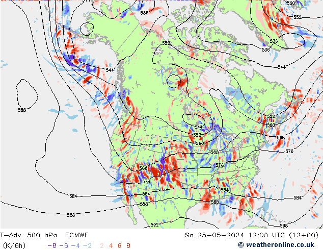 T-Adv. 500 hPa ECMWF sab 25.05.2024 12 UTC