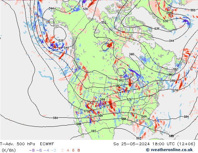 T-Adv. 500 hPa ECMWF sab 25.05.2024 18 UTC