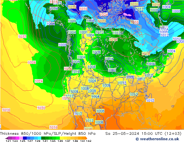 Schichtdicke 850-1000 hPa ECMWF Sa 25.05.2024 15 UTC